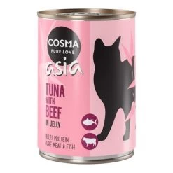 Cosma Asia En Gelatina 6 X 400 G -Perros Gatos Suministros Tienda 101376 pla cosma asia tunabeef 400g 6