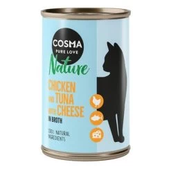 Pack Ahorro: Cosma Nature 12 X 140 G -Perros Gatos Suministros Tienda 104064 pla cosma nature chickentunacheese 140g 3