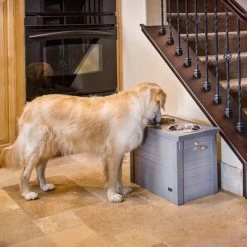 Contenedor De Pienso Con Comederos Kerbl Pet EcoFLEX® Para Perros -Perros Gatos Suministros Tienda 106300 kerbl ecoflex futterbar gray hs 13 4