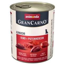 Animonda GranCarno Original Junior 6 X 800 G -Perros Gatos Suministros Tienda 114606 pla animonda grancarno originaljunior rindputenherzen dog 800g hs 01 1
