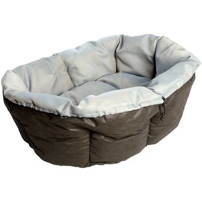 Cesta Ferplast Siesta Deluxe Negra Con Funda Sofá Tweed Azul - Imagen 12