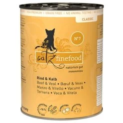 Catz Finefood En Latas 6 X 400 G -Perros Gatos Suministros Tienda 172199 pla petsnature catzfinefood rindkalb 400g hs 01 0