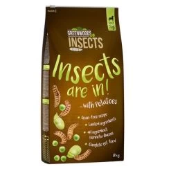Greenwoods Insects Insectos Con Patata, Guisante Y Habas -Perros Gatos Suministros Tienda 1 greenwoods dog insects 12kg front 1000x1000 9
