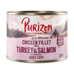 Purizon Adult 6 X 200 G Comida Húmeda Para Gatos, Sin Cereales -Perros Gatos Suministros Tienda 222396 pla purizon truthahn lachs 200g 3