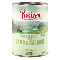 Purizon Adult 6 X 400 G Comida Húmeda Para Gatos, Sin Cereales -Perros Gatos Suministros Tienda 242399 pla purizon cat adult lachslamm 400g 3 1