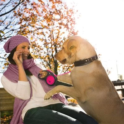 Correa Extensible Flexi New Neon Rosa Con Cinta De 5 M 4 Correa Extensible Flexi New Neon Rosa Con Cinta De 5 M - Imagen 2