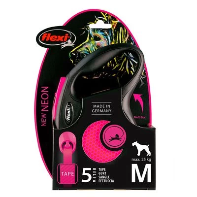 Correa Extensible Flexi New Neon Rosa Con Cinta De 5 M 8 Correa Extensible Flexi New Neon Rosa Con Cinta De 5 M - Imagen 6