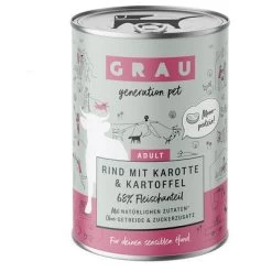 GRAU Ternera, Zanahoria Y Patata Comida Húmeda Para Perros -Perros Gatos Suministros Tienda 268399 pla grau hundefutter menue rind karotte kartoffel 400g hs 01 7