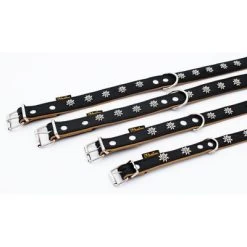 Collar De Cuero Heim Edelweiß Color Negro / Natural Para Perros -Perros Gatos Suministros Tienda 298196 298197 297015 298296 heim halsband edelwei hs 08 3