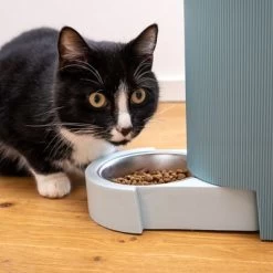 TIAKI Tolva Para Pienso Y Agua, Azul Claro Para Mascotas -Perros Gatos Suministros Tienda 302496 duo napf mit katze fg 1019 0