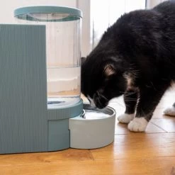 TIAKI Tolva Para Pienso Y Agua, Azul Claro Para Mascotas -Perros Gatos Suministros Tienda 302496 duo napf mit katze fg 1028 7