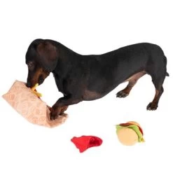 Menú De Hamburguesa Squeaky Juguete Para Perros -Perros Gatos Suministros Tienda 309997 hundespielzeug squeaky burguermenu hs 14 7