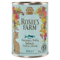 Rosie's Farm Adult 12 X 400 G Para Gatos - Pack Ahorro -Perros Gatos Suministros Tienda 315198 pla rosie sfarm adult salmonchickenshrimp 400g 3