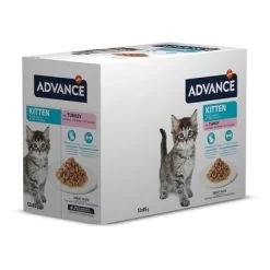 Advance Kitten Con Pavo Comida Húmeda Para Gatos -Perros Gatos Suministros Tienda 374596 affinity advance kitten truthahn hs 02 3