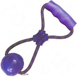 KONG Squeezz Ball Pelota Con Cuerda Para Perros -Perros Gatos Suministros Tienda 60977 kong large squeezz ball with handle purple 2