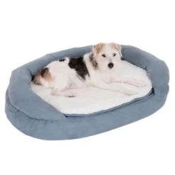 Cama Ortopédica Memory Ovalada Gris -Perros Gatos Suministros Tienda 79217 memory oval grau fg 6571 5