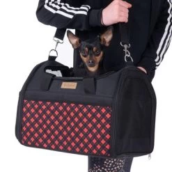 Bolso De Transporte A Cuadros Para Mascotas -Perros Gatos Suministros Tienda 79331 tragetasche hund fg 7524 6