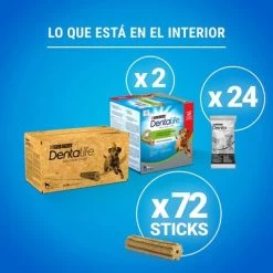 PURINA Dentalife Snacks Dentales Para Perros Grandes (25-40 Kg) -Perros Gatos Suministros Tienda 982204 what s inside large 1 8