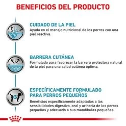 Royal Canin Veterinary Canine Skin Care Small Dog Pienso Para Perros -Perros Gatos Suministros Tienda rc vet dry dogskincaresd cv eretailkit 3 es es 0