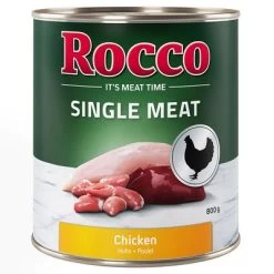 Pack Ahorro Rocco Single Meat 24 X 800 G Comida Húmeda Para Perros -Perros Gatos Suministros Tienda rocco nf singlemeat 800g chicken 1000x1000 4
