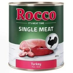 Pack Ahorro Rocco Single Meat 24 X 800 G Comida Húmeda Para Perros -Perros Gatos Suministros Tienda rocco nf singlemeat 800g turkey 1000x1000 6