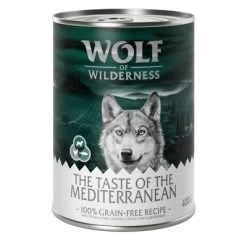 Wolf Of Wilderness The Taste Of 6 X 400 G Pack De Prueba -Perros Gatos Suministros Tienda wow tasteof mediterranean 400g 1000x1000 1